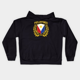 Filipino Pride - with Philippine Flag Crest Kids Hoodie